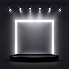 Abstract Scene Background for Product Presentation. Elegant Mock-Up of Podium, Stage Pedestal, or Platform for Showcasing Cosmetic Products