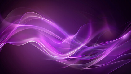 Poster - Purple background with waves, illustration, glowing light effects, dark color backgrounds, beautiful, high resolution. The illustration is with glowing light effects and a purple background with waves