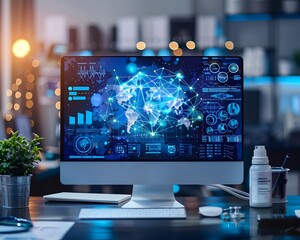 Poster - virtual healthcare consultation telemedicine connecting doctors and patients digitally