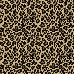 Wall Mural - 
animal leopard print skin texture vector pattern seamless background