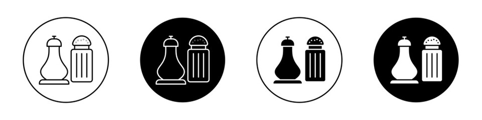 Wall Mural - Salt and pepper icon set. Shaker bottles vector symbol. Cooking seasoning sign.