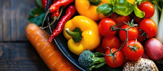 Energizing Vegan Diet: Colorful Mix of Fresh Veggies in a Bowl