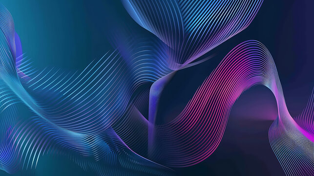 Dynamic Blue and Purple Abstract Wave Design Background