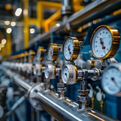 Poster - Detailed Industrial Gauges and Controls for Precise Monitoring and Process Management