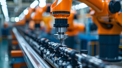Poster - Automated Assembly Line in a High Tech Car Factory Efficient Automotive Production Concept