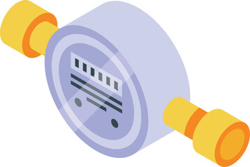 Poster - Water meter is measuring water consumption in cubic meters for control and payment of utilities