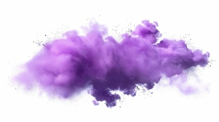 Wall Mural - vivid purple smoke explosion isolated on white background abstract creative concept illustration