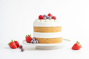 Poster - Simple Vanilla Cake with Fresh Berries