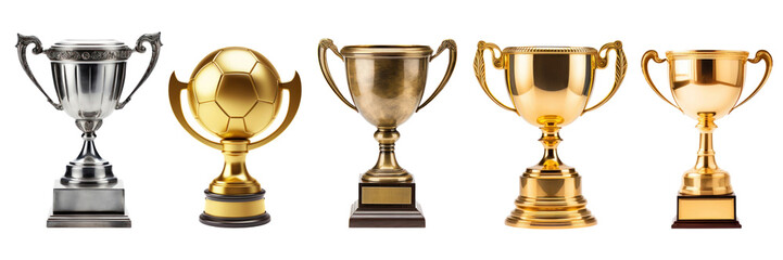 trophy for winner png element set on transparent background