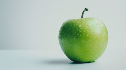 Wall Mural - Green apple against a white backdrop