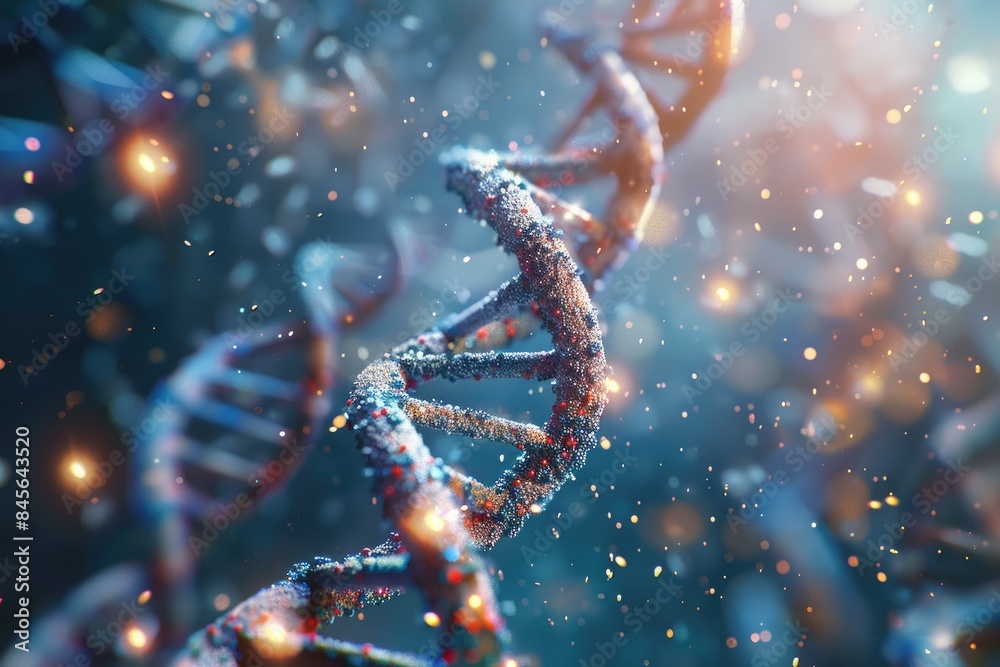 3d helix chromosome or Dna structure technology science background. 3d ...