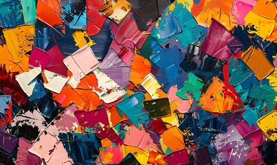 Wall Mural - Colorful Chaos Abstract Pop Art Extravaganza