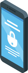 Poster - Modern smartphone displaying security app with closed padlock icon for mobile security concept
