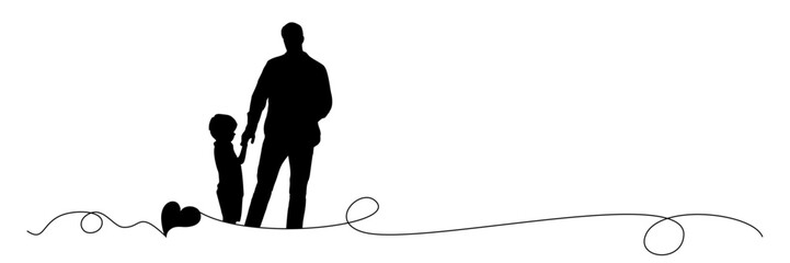 Wall Mural - line art silhouette illustration  background for a father day stlye