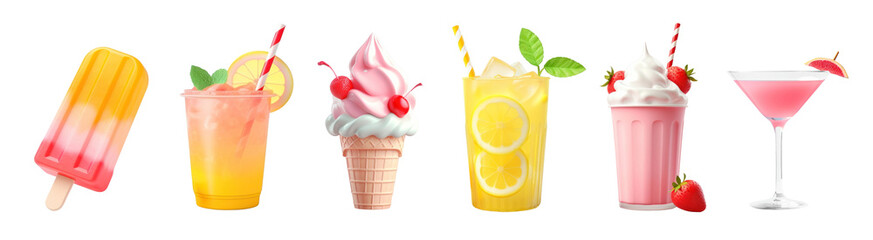 3D summer drink set