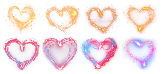 Sticker - colorful heart sparkle effects set