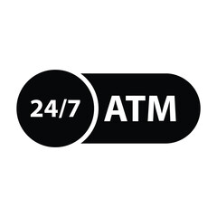 Poster - atm  24/7 icon vector bank ATM sign