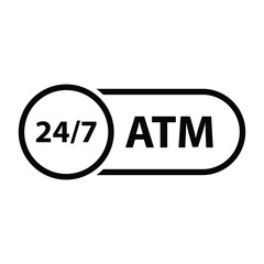 atm  24/7 icon vector bank ATM sign