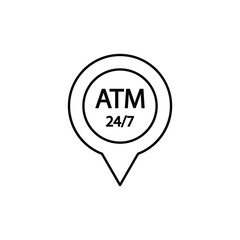 Poster - atm icon map point, destination with bank ATM sign
