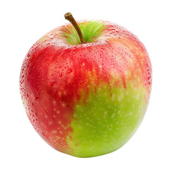 Wall Mural - A single red and green apple, isolated on a transparent background