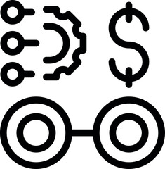 Poster - Icon representing business vision focusing on financial goals using data analysis and strategic planning to achieve success