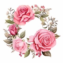 Wall Mural - Rose, isolated on white background