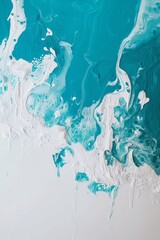 Wall Mural - Abstract blue paint background with fluid grunge texture for artistic design projects