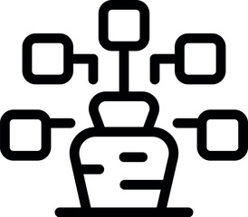 Poster - This simple icon represents data mining, with information being extracted from a central database