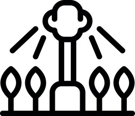 Poster - Icon of a sprinkler system watering crops, representing sustainable agriculture and precision farming