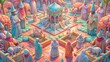© stockpict - In this mesmerizing 3D scene, worshipers are depicted in profound prayer, enveloped by the tranquil atmosphere of the mosque, evoking a sense of deep spiritual devotion.