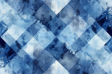 Wall Mural - illustration of indigo and blue colored geometric shapes pattern representing abstract background