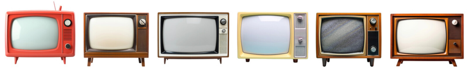 Wall Mural - PNG Television Retro TV  cut out element set