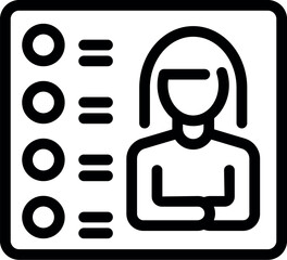 Poster - Businesswoman is making a selection from a multiple choice list on a digital tablet, analyzing data for a business decision