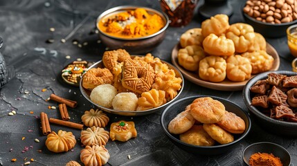 stock photo, copy space, Indian festival food snack sweet for Pongal Diwali, Lohri Makar Sankranti, Tamil Nadu's winter folk festival, and Diwali harvest festival