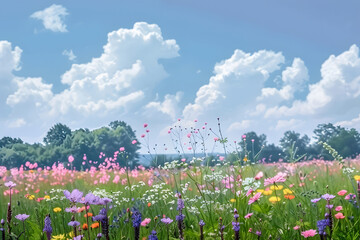 Wall Mural - Summer meadow backgrounds landscape outdoors.