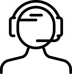 Poster - Customer service representative wearing headset talking to client icon