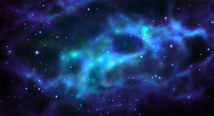 Wall Mural - space vector background with realistic nebula and shining stars. magic colorful galaxy with stardust