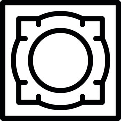 Poster - Line art icon of a gear wheel with cogs, symbolizing settings or industrial processes