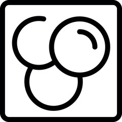 Poster - simple black and white line art icon of three round objects touching