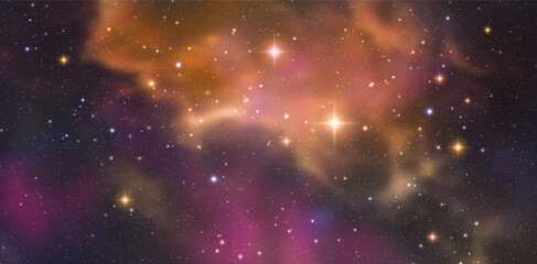 Wall Mural - space vector background with realistic nebula and shining stars. magic colorful galaxy with stardust