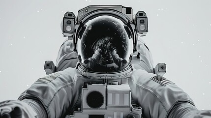 Wall Mural - minimalist astronaut,created with Generative AI technology