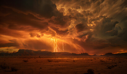 Canvas Print - Stormy night clouds