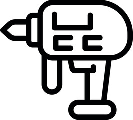 Poster - Black outline icon of an electric drill, a powerful tool for various tasks