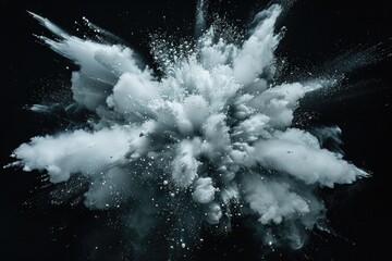 Aufkleber - A close-up shot of a dark gray cloud of smoke with sharp edges, taken in a dramatic black and white setting