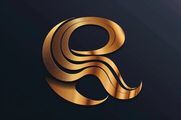 Poster - A golden letter 'S' on a black background
