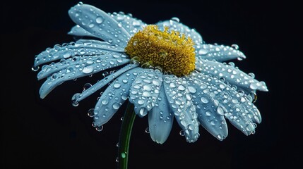 Poster - A close-up shot of a flower with water droplets on its petals, great for use in science or nature-related contexts
