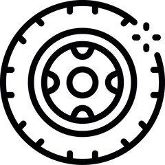 Sticker - Simple icon of a car tire with lines indicating a rapid loss of air pressure