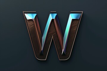 Poster - A close-up shot of the letter W on a black background, ideal for uses such as typography or design demonstrations