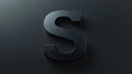 Poster - A close-up of the letter S on a black background, suitable for use in typography or design-related contexts