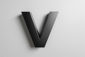 Poster - A single black letter V shape is painted on a white background